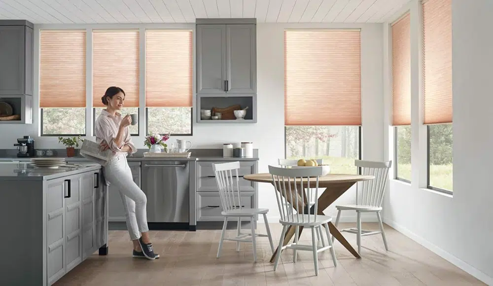 honeycomb shades-motorized kitchen modern model blindall