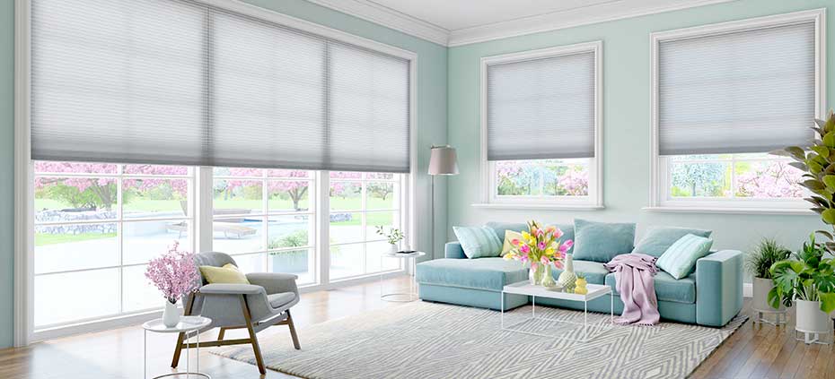 living room custom cellular shades